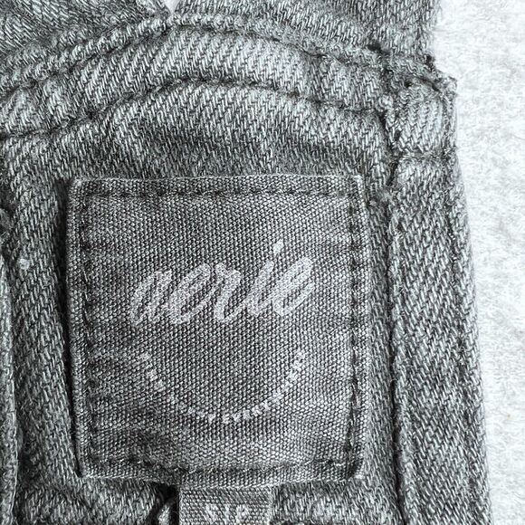 Aerie Overall Womens XS Gray Stretch Romper Denim Jeans Shorts - Picture 12 of 14